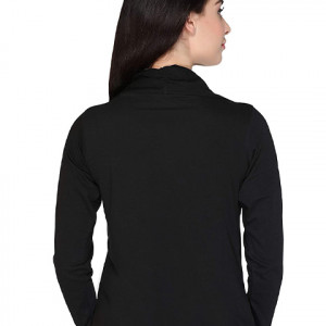 Women Straight Full Sleeve Black Shrug