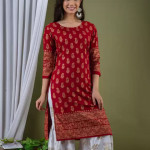 Women Kurta and Sharara Set Rayon